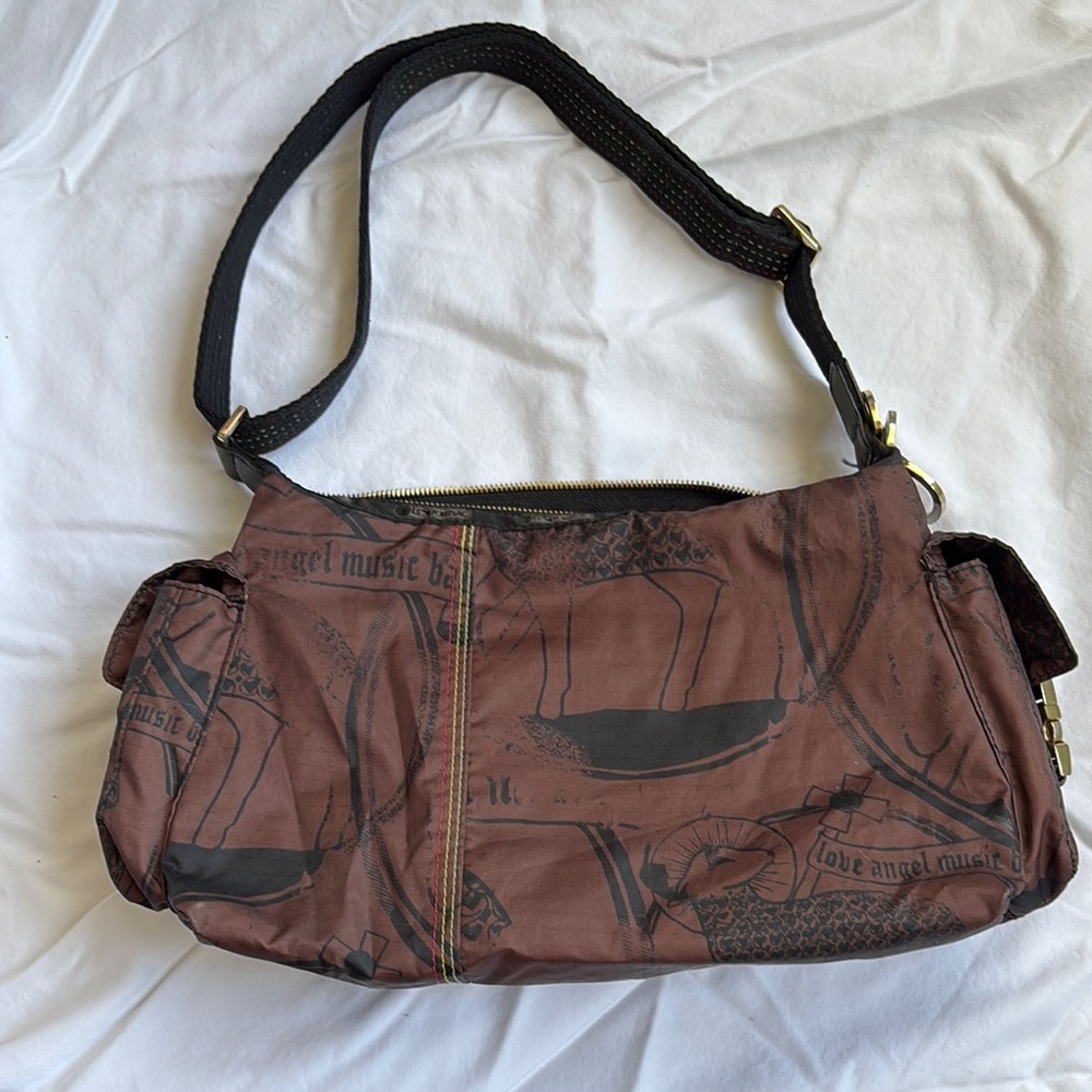 L.A.M.B. For Lesportsac Brown and Black Cargo Shoulder Bag